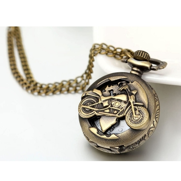 Vintage style Motorcycle bike biker pocket watch - Picture 1 of 2